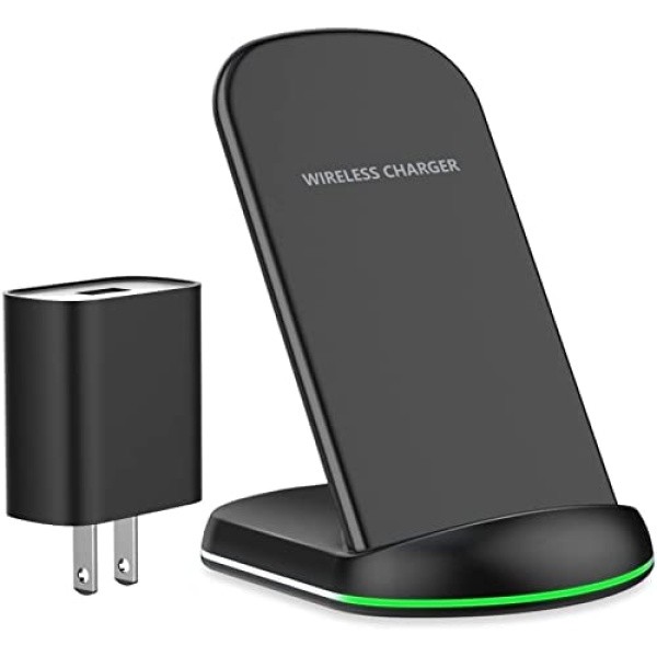 Yootech Wireless Charger, 10W Max Wireless Charging Stand with Quick Adapter,Compatible with iPhone 14/14 Plus/14 Pro/14 Pro Max/13/13 Mini/13 Pro Max/SE 2022/12/11/X/8, Galaxy S22/S21/S20/S10