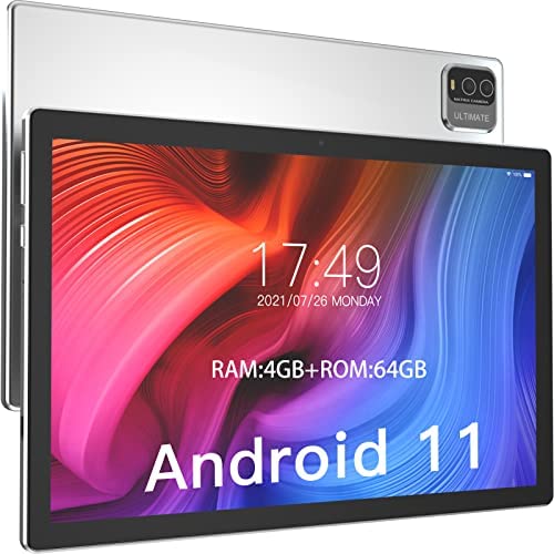ZZB Tablets 10 inch Android 11 Tablet, 4GB RAM 64GB ROM 1.8GHZ Quad-Core Processor 8MP & 2MP Dual Camera WiFi 6000MAH Battery 10.1" IPS HD Touch Screen, Google GMS Play Tablet.