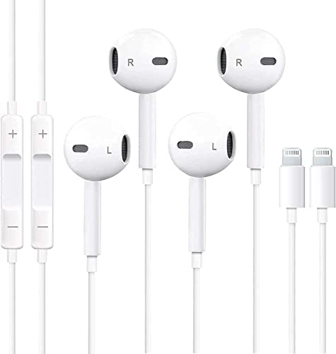 iPhone Earbuds Headphones, 2 Pack iPhone Wired Earphones Stereo Sound iPhone Headphones with Microphone and Volume Control, Compatible with iPhone 14/13/12/11/7/8/8plus X/Xs/XR/Xs max/pro/se