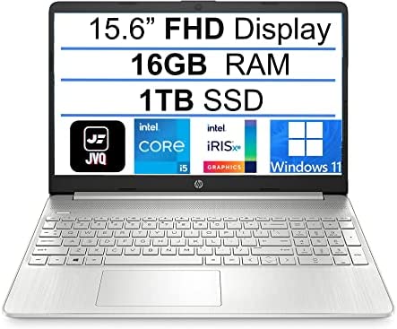 2022 Newest HP 15.6" FHD 1080P IPS Display Laptop Computer, 11th Gen Intel Quad-Core i5-1135G7(Up to 4.2GHz), 1TB PCIe SSD, 16GB RAM, Webcam, Wi-Fi, Bluetooth, HDMI, Windows 11, Silver