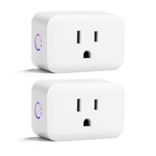 Syantek Smart Plug, Smart Home WiFi Outlets Compatible with Alexa and Google Assistant for Voice Control, Remote Control, Timer Function, No Hub Required, 2.4GHz WiFi Only, FCC Certified (2 Pack)
