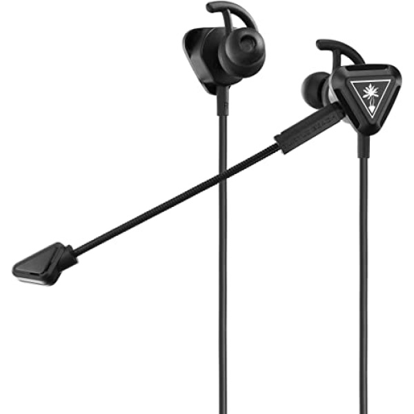 Turtle Beach Battle Buds In-Ear Gaming Headset for Mobile & PC with 3.5mm, Xbox Series X, Xbox Series S, Xbox One, PS5, PS4, PlayStation, Switch – Lightweight, In-Line Controls - Black/Silver