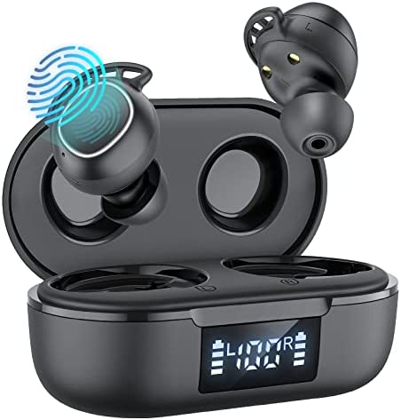 ZOVITS Bluetooth 5.3 Headphones True Wireless Earbuds 25H Playback LED Power Display Charging Case IPX5 Waterproof Bluetooth in-Ear Earbuds with Mic for TV Smart Phone Computer Laptop Sports