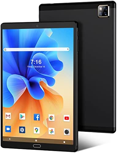 Android 11.0 Tablet, 10 Inch Tablets with 4G RAM+ 64GB ROM, 13MP & 5 MP Camera，Quad Core，6000mAh Battery, 128GB Expand Storage, Touchscreen,Bluetooth/GPS/FM/OTG/GMS/Google Certified (Black)