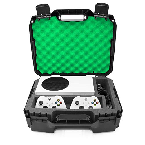 CASEMATIX Hard Shell Travel Case Compatible with Xbox Series S Console, Controllers, Games and Other Accessories - Durable and Protective Hard Case with Impact-Absorbing Customized Foam Interior