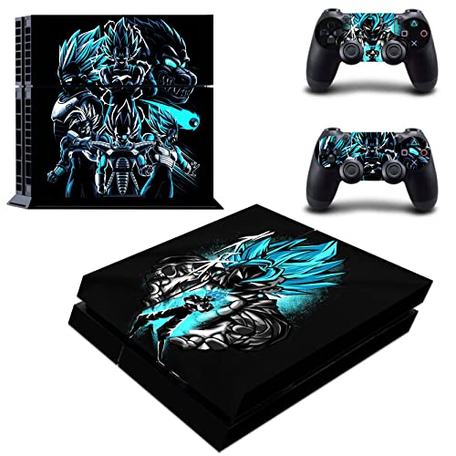 Decal Moments PS4 Console Skin PS4 Controller Skins Video Game Console Saiyan Vinyl Sticker Wrap Decal for Playstation Controller DBZ