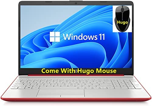 HP 15.6in Laptop (Intel Pentium Quad-Core N5000, 4GB RAM, 128GB SSD, HDMI, WiFi, Bluetooth, HD Webcam, with Hugo M, Windows 11 S) (Renewed)