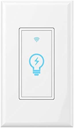Micmi Smart WiFi Light Switch Compatible with Alexa/Google Home IFTTT Timing Wireless Voice Control Function, Suit for 1/2/3/4 Gang Switch Box in Wall, Neutral Wire Required 1pack