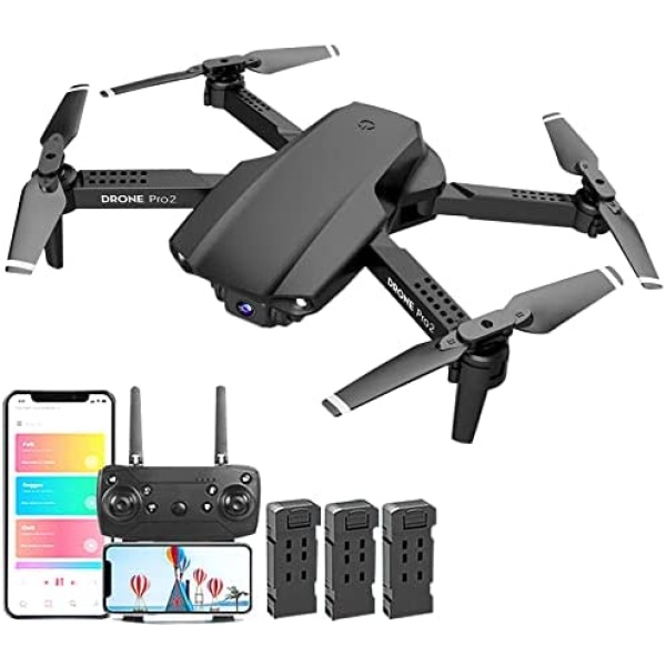 Paddsun RC Drone with Camera, 4k HD Wide Angle, Foldable WIFI FPV Drone for Beginners, Dual Camera Quadcopter, 3 Speeds,Toys Gifts for Boys and Girls
