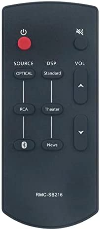 RMC-SB216 RMCSB216 Replace Remote Control Fit for for Insignia SB216 Mini 2.0 Soundbar NSSB216 NS-SB216 NS-SB216-VG SB216 Sound bar Home Theater System