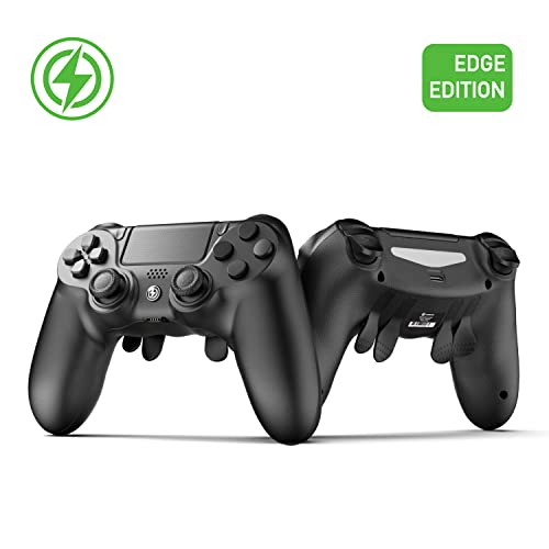 Sonicon Wireless Elite Controller Edge Edition w/ 4 Remappable Back Paddles, No Drift Hall Effect Sensing Analog Stick, Customized Modded Controller for PS4/Slim/Pro, PS5, PC, Mac, Android - 3ms Low Latency