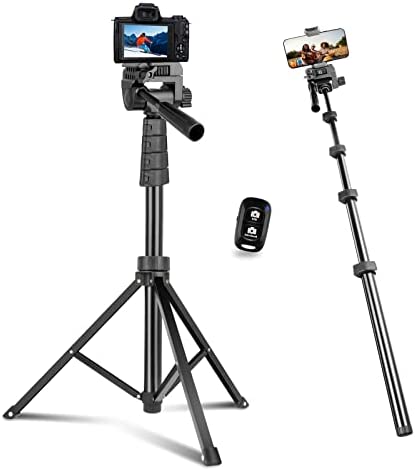 UBeesize 67" Extendable Phone Tripod, Detachable Cell Phone Tripod for Live Stream, Video Recording, Photography, Compatible with Cellphones/Camera/Projector/GoPro/Ring Light