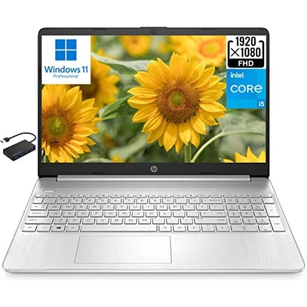 [Windows 11 Pro] HP 15 15.6" FHD Business Laptop Computer, 11th Generation Intel 4-core i5-1135G7 (Beat i7-1160G7), 16GB RAM 512GB PCIe SSD, Intel Iris Xe Graphics, Numeric Keypad, BT 5.2, HDMI, w/Hub