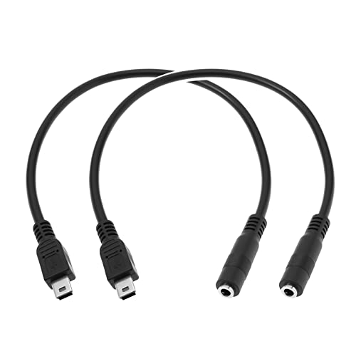eMagTech 2Pcs 3.5mm to USB Microphone Cable Replacement Mini USB Male to 3.5mm Female AUX Audio Cable Cord Electrical Accessories Black