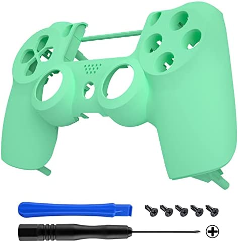 eXtremeRate Mint Green Soft Touch Replacement Front Housing Shell Cover Compatible with ps4 Slim Pro Controller CUH-ZCT2 JDM-040/050/055 - Controller NOT Included