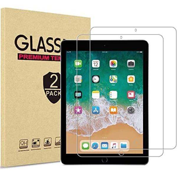 [2 Pack] Hootee iPad 9.7 Inch 6th / 5th Generation Screen Protector, Tempered Glass Screen Film Guard for iPad 9.7 2018/2017, iPad Pro 9.7 2016, iPad Air 2 2014 / iPad Air 2013 Anti- Scratch Clear