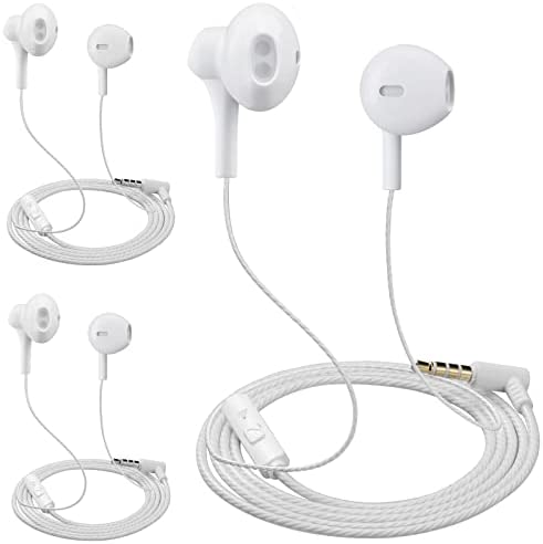 Empsun Wired Earbuds 3Pack Earphones with Microphone in Ear Headphone with 3.5mm Plug Compatible with All Smartphons Tablets iPod IPad MP3 Player (White)