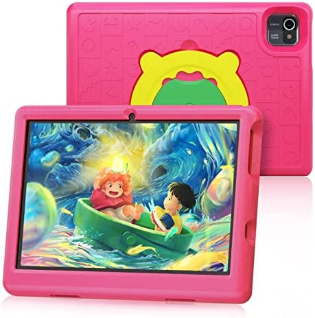 Freeski Kid Tablet 10 Inch, Android 10 Tablet for Kids, 10.1’’ HD IPS Display Tablet PC, Kidoz Pre Installed, Parental Control, 2GB +32GB, Quad Core Processor, Wi-fi, Bluetooth, Kid-Proof Case (Pink)