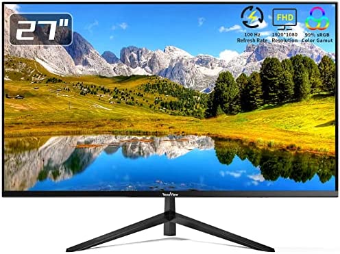 InnoView 27 inch Monitor 100HZ 4000:1 Contrast Ratio FHD 1080P Gaming Display Ultra-Thin Screen HDMI VESA Tilt Adjustable Computer Monitors 2W Built-in Speakers