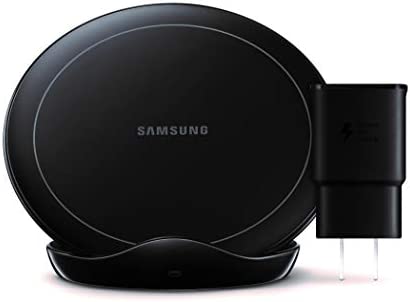 Samsung Qi Certified Fast Charge Wireless Charger Stand (2019 Edition) with Cooling Fan for Select Galaxy and Apple Iphone Devices - US Version