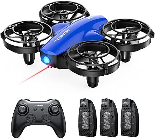 TOMZON A24 Mini Drone for Kids with Battle Mode, Kids Drone with Throw to Go, High Speeds Rotation, Self Spin & 3D Flip, RC Quadcopter with Altitude Hold, Headless Mode, 3 Batteries, Safe Cover, Blue
