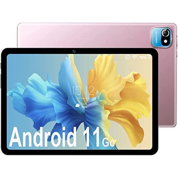 Tablet 10.1 Inch Android 11.0 Go - 64GB ROM | 256GB Scalable 6000mAh Long Battery Life Tablets GMS Certified | 5MP Camera WiFi FM Bluetooth (Pink)