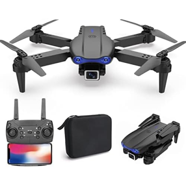 Drone with 1080P Dual HD Camera - 2023 Upgradded RC Quadcopter for Adults and Kids, WiFi FPV RC Drone for Beginners Live Video HD Wide Angle RC Aircraft, Trajectory Flight, Auto Hover, Carrying Case