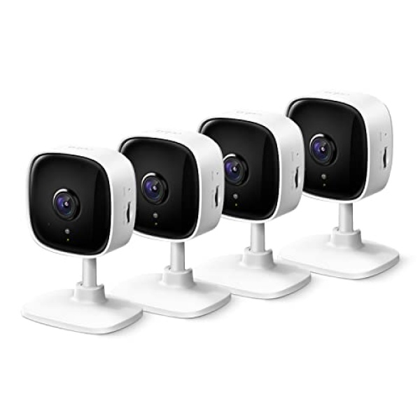 TP-Link Tapo 2K Security Camera for Baby Monitor, Dog Camera w/ Motion Detection, 2-Way Audio Siren, Night Vision, Cloud & SD Card Storage, Works w/ Alexa & Google Home, 4-Pack (Tapo C110P4)