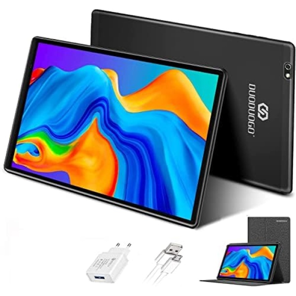 2023 Newest Tablet 10 Inch, Android Tablet Newest Octa-core Processor, 64GB ROM + 4GB RAM Storage, 256GB Expandable, with 1 Sim Slot+WiFi, Bluetooth, GPS, Tablet 10.1 Inch 1920x1200 HD Display -BLACK