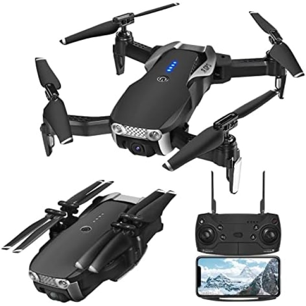 GPS Drones with 1080P HD Camera for Adults, Foldable RC FPV Drone Quadcopter for Kids and Beginners, Long Distance Drones with GPS Return Home, Long Flight Time，Follow Me Mode (Black2)