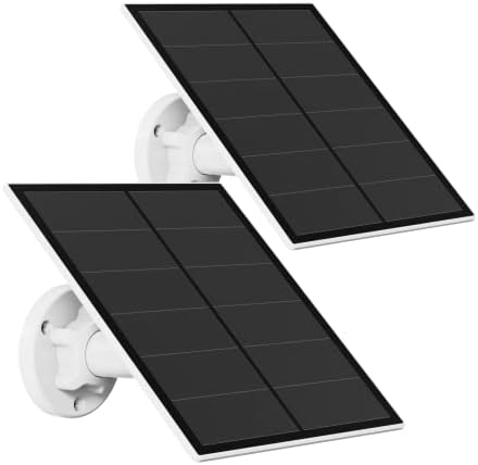 5W Solar Panel for Wireless Outdoor Security Camera Compatible with DC 5V Rechargeable Battery Powered Surveillance Cam, Continuous Solar Power for Camera, IP65 Weatherproof(2 Pack)
