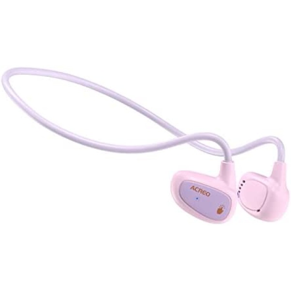 ACREO Kids Headphones, Open Ear Bluetooth Headphones with MIC, OpenBuds Kids, Ultra-Light, Portable and Safer for Children, Best Wireless Kids Headphones for iPad, Tablet or Computers (Lovely Pink)