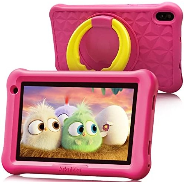 ARKNIKKO Kids Tablet,Tablet for Kids 7” HD - WiFi Dual Camera 32GB ROM Android 10, IPS HD Touch Screen, KIDOZ Pre-Installed, Parental Control Mode, 360°Adjustable Bracket, Kid-Proof Case