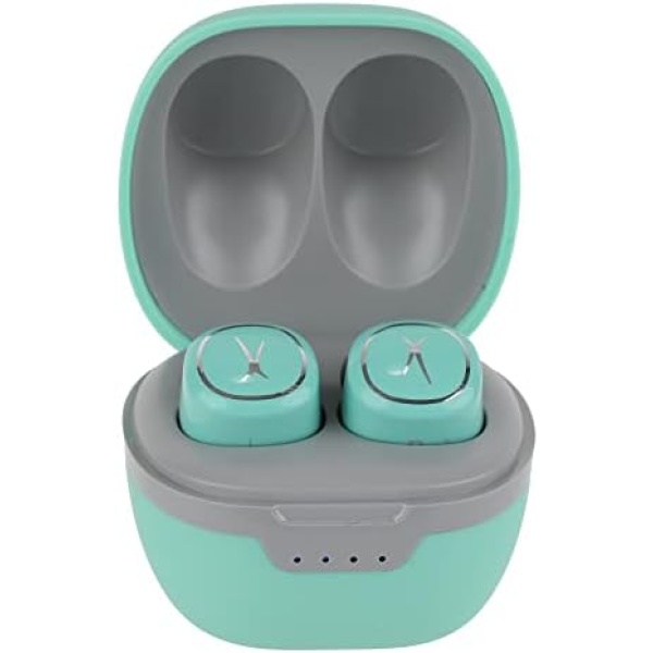 Altec Lansing NanoBuds 2.0 True Wireless Earbuds with Charging Case, TWS Waterproof Bluetooth Earphones with Touch Controls for Travel, Sports, Running, Working (Mint)