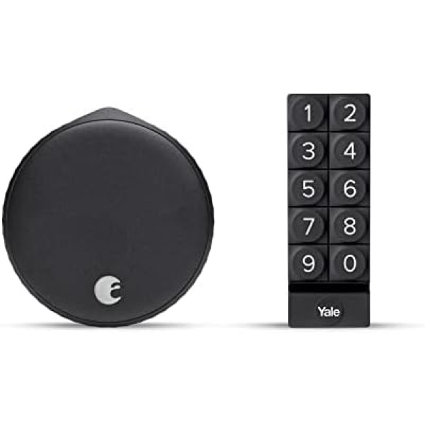 August Wi-Fi Smart Lock + Smart Keypad, Matte Black - Add key-free access to your home - Great for guests and vacation rentals