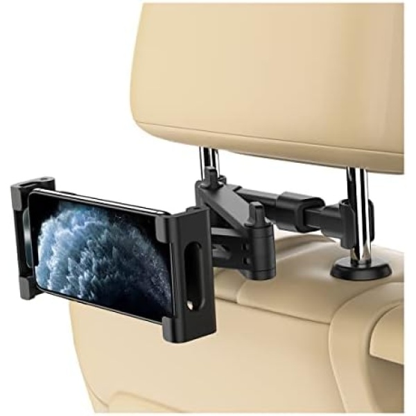 BELOMI Car Headrest Tablet Holder, Backseat Tablets Stand for Kids, Adjustable and 360° Rotatable Stand Cradle, Auto Cell Phone Mount, Compatible with All 5.51" to 10.23" Tablets and Smartphones