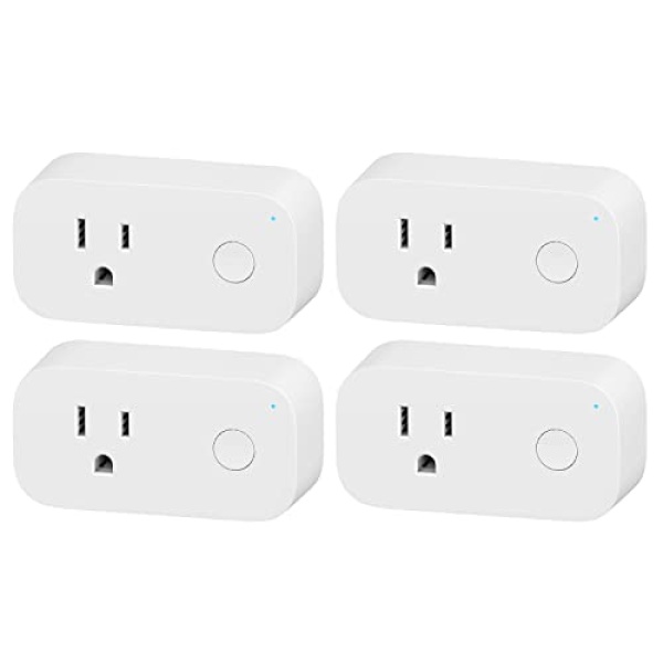 BN-LINK Smart Wi-Fi Plug Outlet Compatible with Alexa, Echo & Google Home, Remote Control, Timer Function, No Hub Required, 2.4G WiFi Only (4 Pack)