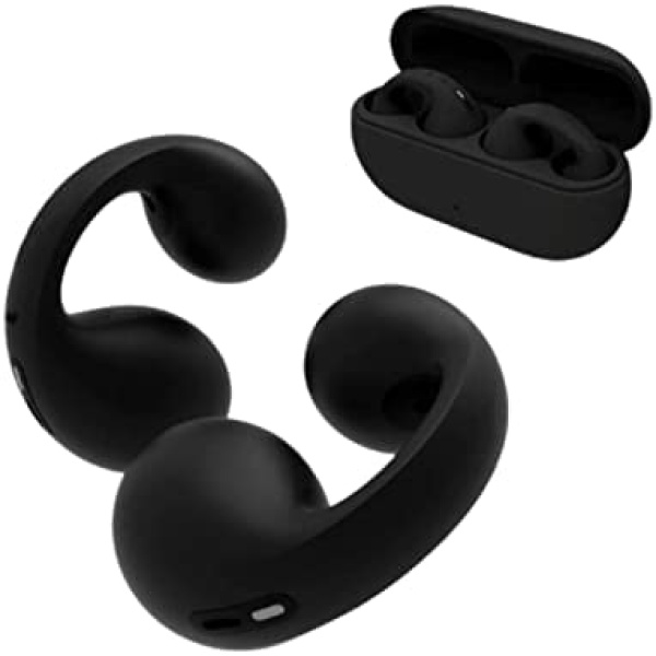Bean Buds Bluetooth Earphones Wireless Earbuds, Open Ear Design (Black)