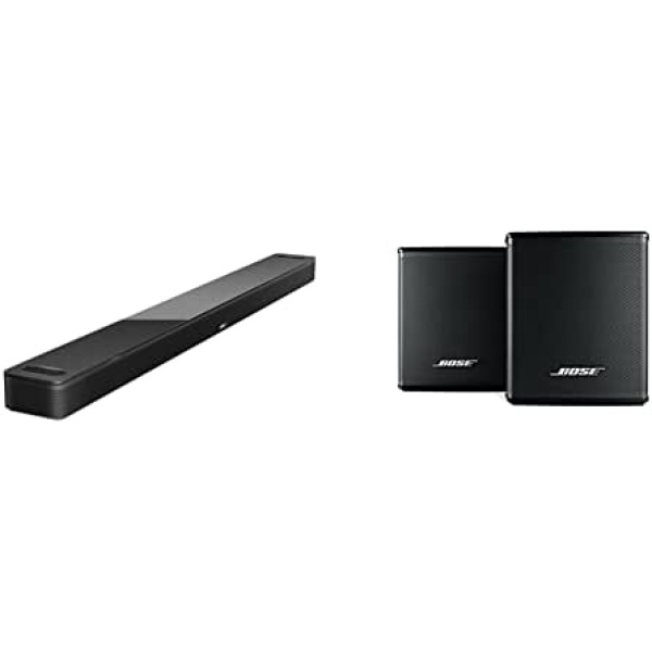 Bose Smart Soundbar 900 Dolby Atmos with Alexa Built-in, Bluetooth connectivity - Black & Surround Speakers, Black