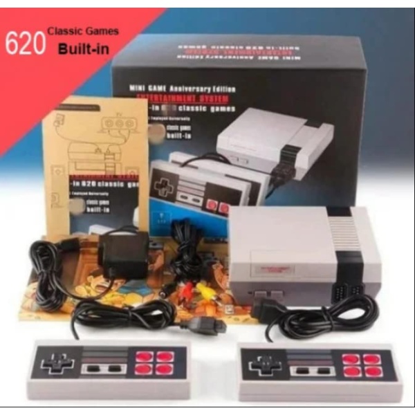 CHXHAO NES Retro console, Classic Mini Retro gaming system with built-in 620 games and 2 controllers, plug and play 8-bit Nostalgia Entertainment System - AV output