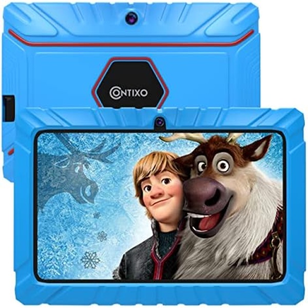 Contixo Kids Tablet, V8 7” Toddler Tablet, 16GB Android 11 Tablet with Case, Learning Games Included, Parental Control Family Link, WiFi Dual Camera, Teacher Approved Tablet for Kids, Blue 2022