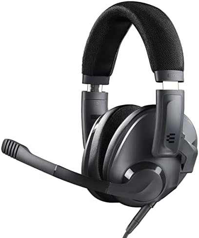 DROP + EPOS H3X Gaming Headset with Microphone, Over-Ear Closed-Back Design, Leatherette and Suede Earpads, Compatible with PC, PS4, PS5, Switch, Xbox, Mac, Mobile, and More (Meteorite)