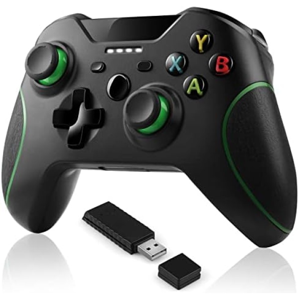Dogimatt Wireless Controller Compatible with Xbox One - 2.4GHz Game Controller Built-in Dual Vibration Gamepad Compatible with Xbox One/One S/One X/One Series X/S/Elite/PC Windows 7/8/10 (Black)