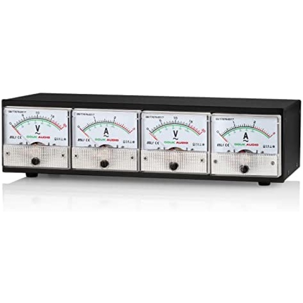 Dual Analog Power Meter for Amplifier/Speaker Voltage Current Detector VU Tester