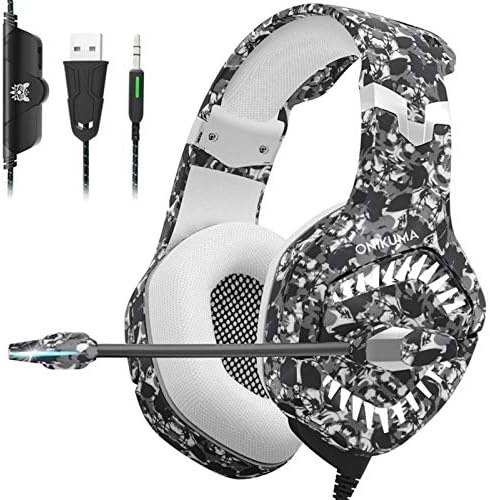 EMOGGOKI Gaming Headset for PS4, Xbox One Headset Gaming Headphones Stereo 7.1 Surround Sound, Noise Canceling Mic, Soft Memory Earmuffs Over Ear Headphones for PC, Laptop, PS4, PS5, Xbox One