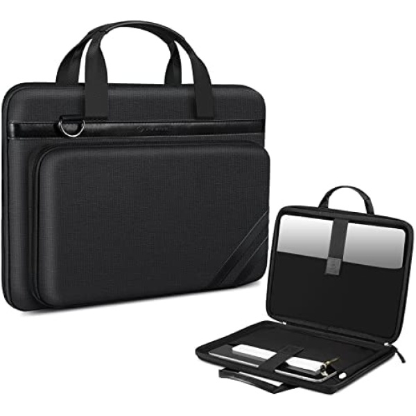 FINPAC Briefcase Shoulder Bag with Accessory Pocket Pouch