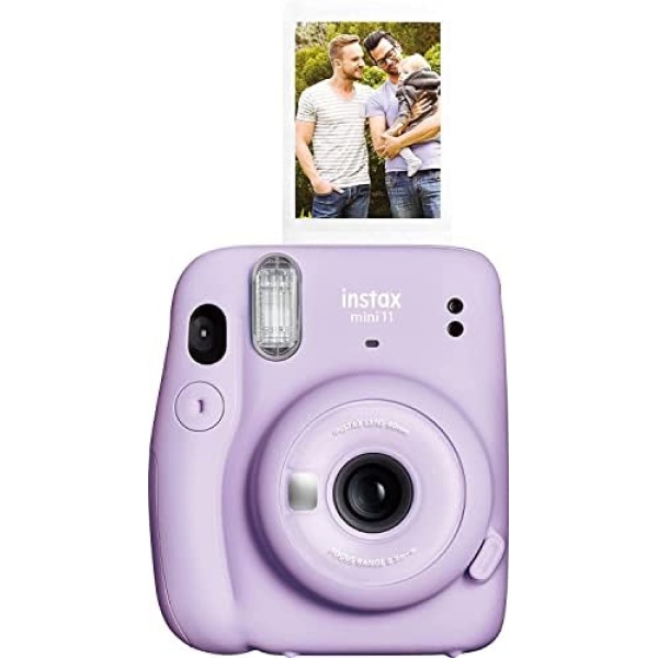 Fujifilm Instax Mini 11 Instant Film Camera with Automatic Exposure and Flash, Fujinon 60mm Lens with Selfie Mirror, Optical Viewfinder - Lilac Purple (Renewed)
