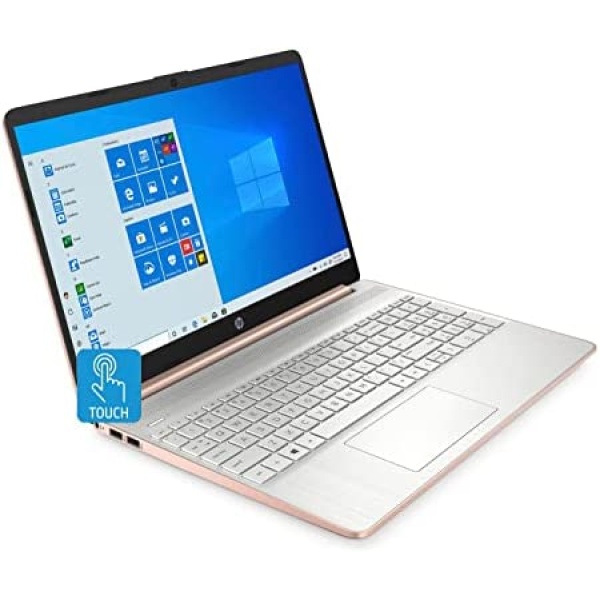 HP 15-ef2001ds 15.6" HD Touchscreen Laptop AMD Ryzen 3 5300U 2.6GHz 8GB RAM 512GB SSD Wi-Fi Bluetooth Webcam Windows 11 Home - Rose Gold(Renewed)
