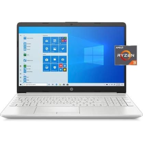 HP 2022 15.6" HD Touchscreen Laptop, AMD Ryzen 3 3250U Processor, 4GB RAM, 256GB SSD, Backlit Keyboard, HDMI, AMD Radeon Graphics, Windows 10 S, Natural Silver, W/ IFT Accessories