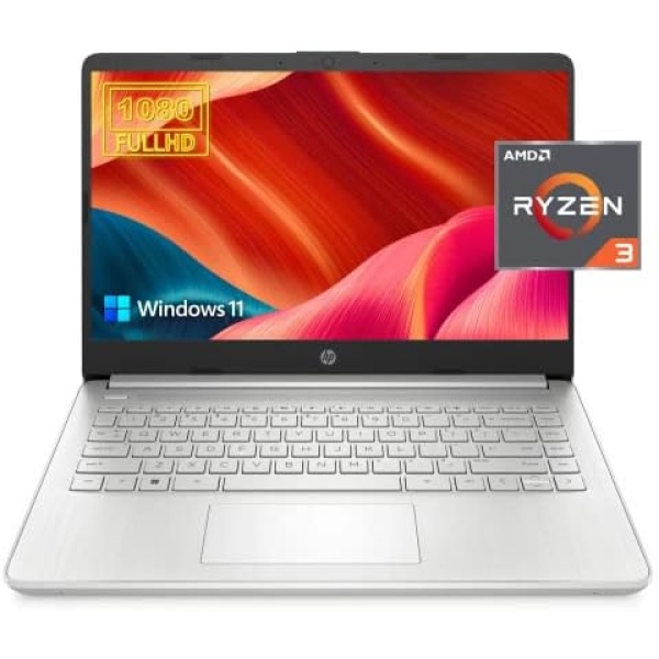 HP 2023 Newest 14 Laptop for Productivity and Entertainment,14" FHD Display, 8GB RAM, 256GB SSD, AMD Ryzen 3 Processor Upto 3.5GHz, Type-C, HDMI, Fast Charge, 10 Hrs Long Battery Life, Windows 11